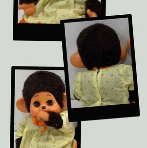 Vintage Monchhichi Monkey Girl Figure